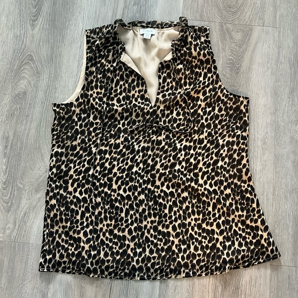 JCrew leopard print blouse XS